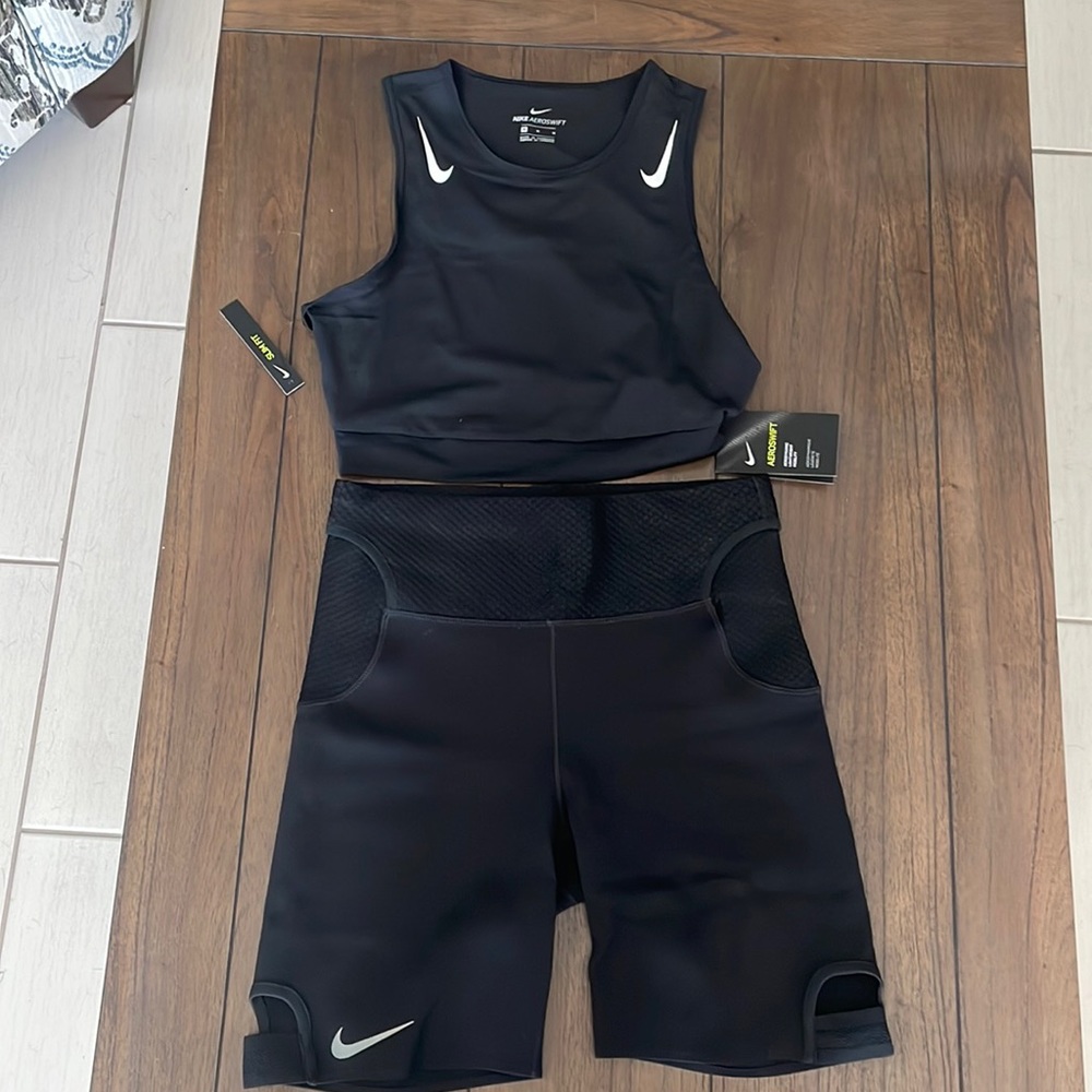 Nike Running biker shorts and top